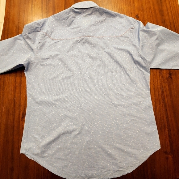 Robert Graham Men’s Shirt Blue XL Floral Allover Silk Embroidery XL Flip Cuffs - Picture 5 of 10